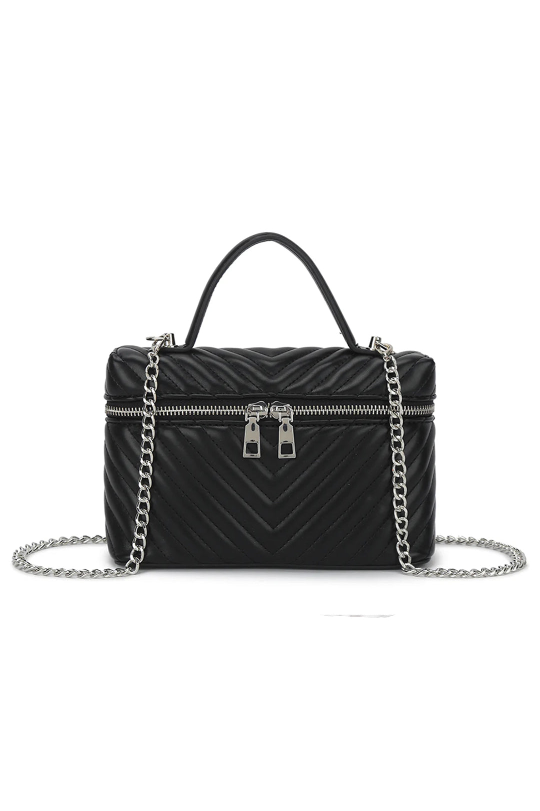 Black Chevron Vanity Bag