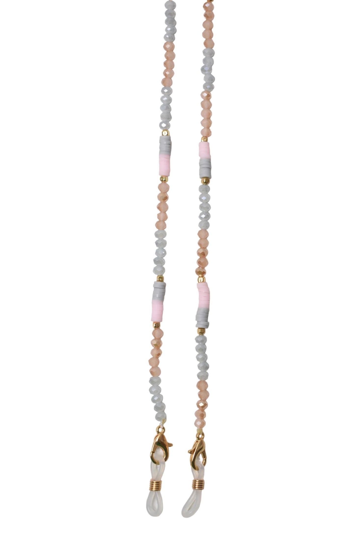 Peach & Grey Beaded Sunglasses Chain