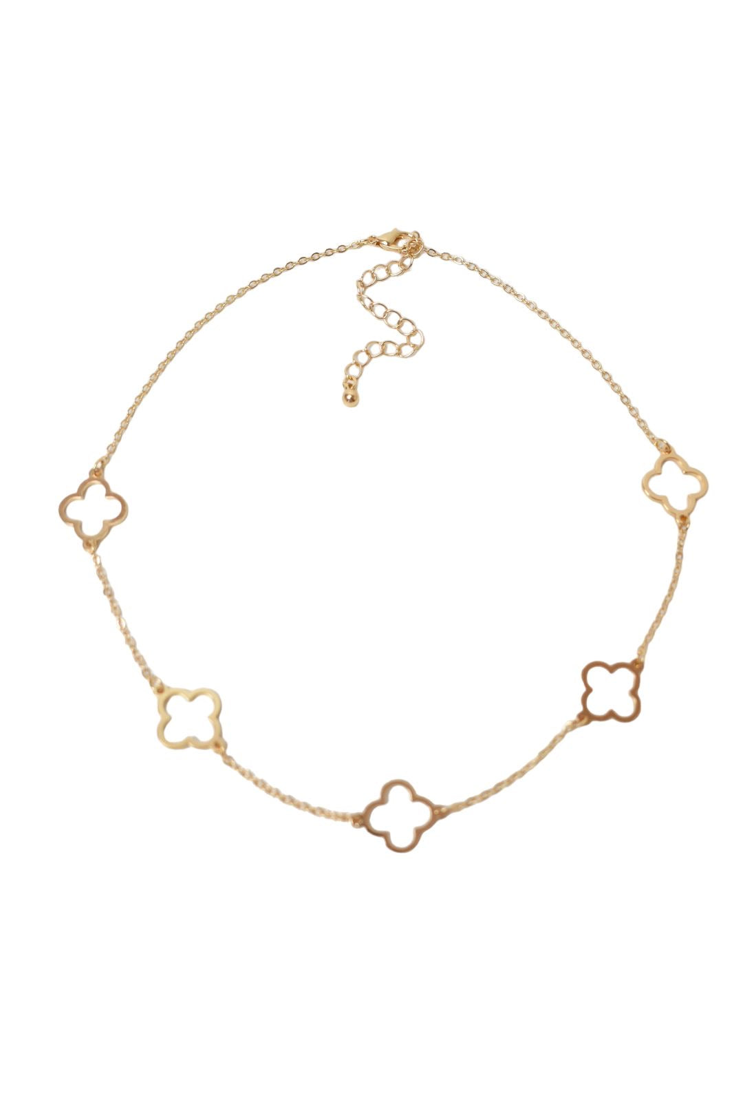 Gold Cut Out Clover Necklace