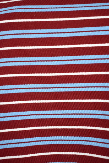 Burgundy & Blue Striped T-Shirt & Shorts Co-ord