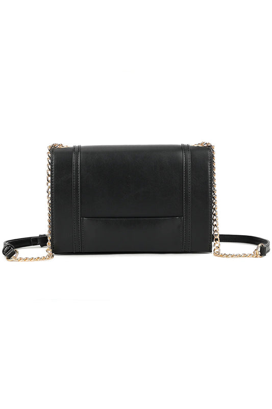 Black Panelled Cross Body Bag