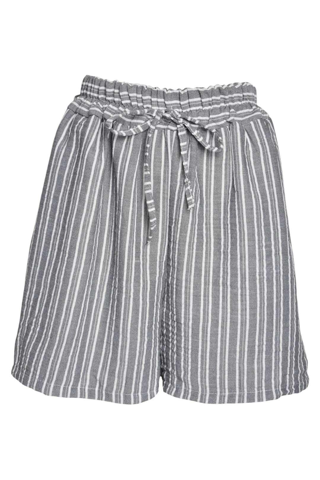 Grey Striped Wide Leg Shorts