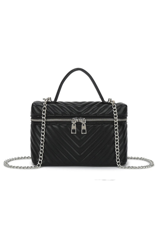 Black Chevron Vanity Bag