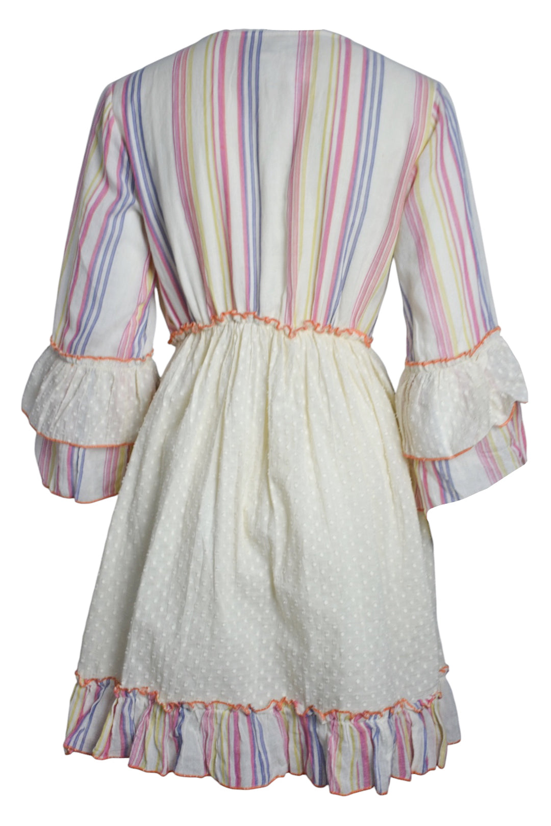 Cream Multi Embroidered Tassel Dress