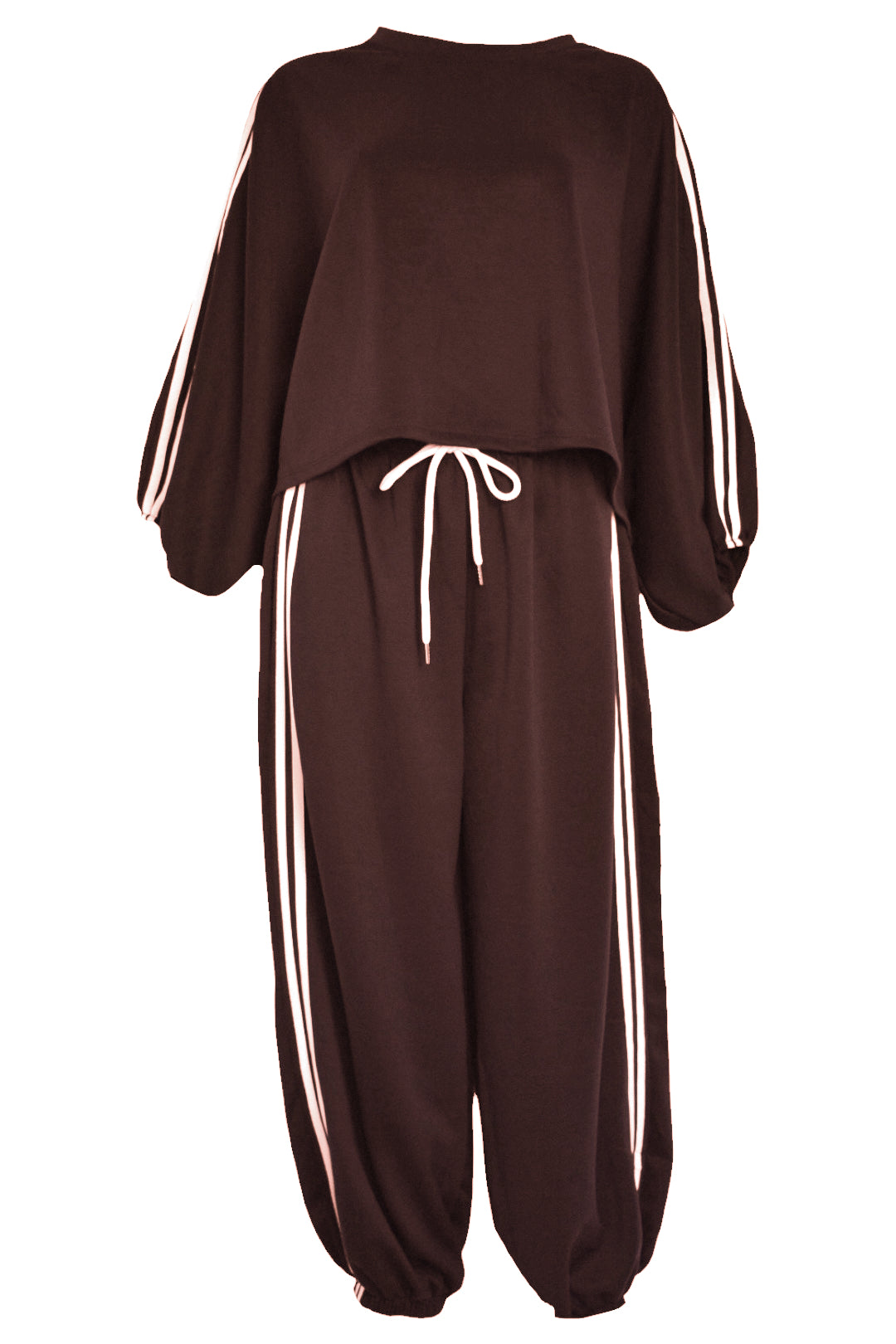 Brown Striped Cuffed Jogger Lougesuit