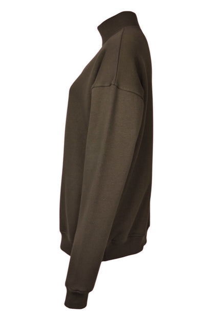 Brown Quarter Zip Sweatshirt