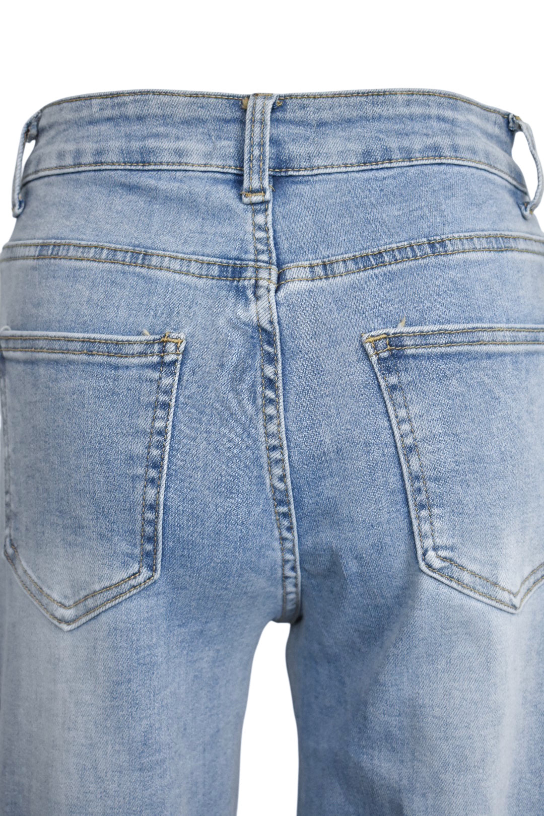 Light Denim Straight Leg Jeans