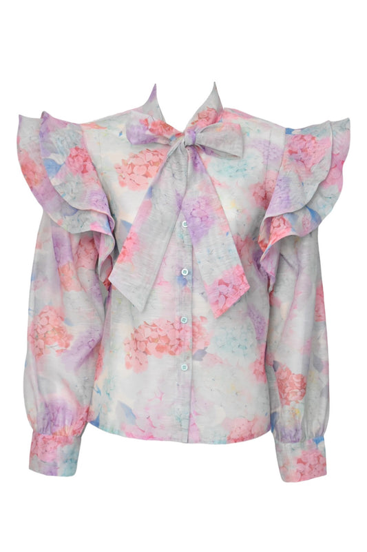Lilac & Mint Floral Frill Blouse