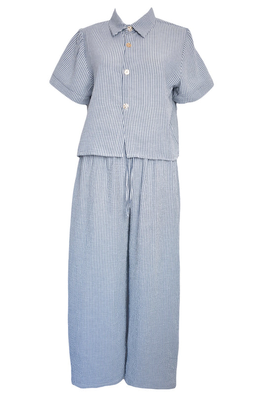 Navy Pinstripe Trousers Co-ord
