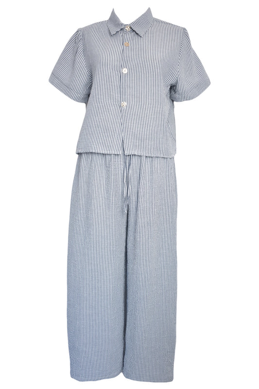 Grey Pinstripe Trousers Co-ord