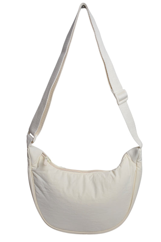 Cream Small Half Moon Cross Body Bag