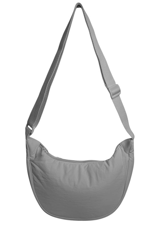 Grey Small Half Moon Cross Body Bag