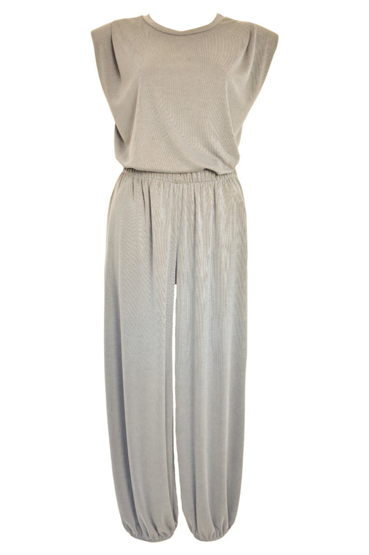 Taupe Sleeveless Top & Cuffed Trousers Co-ord