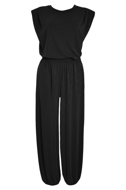 Black Sleeveless Top & Cuffed Trousers Co-ord