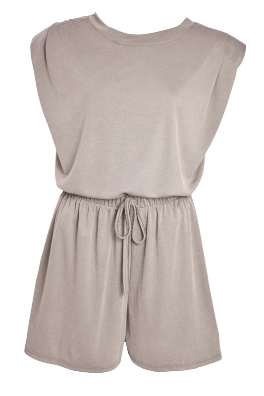 Taupe Padded T-Shirt & Shorts Co-ord
