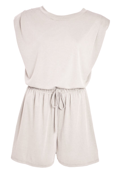 Beige Padded T-Shirt & Shorts Co-ord