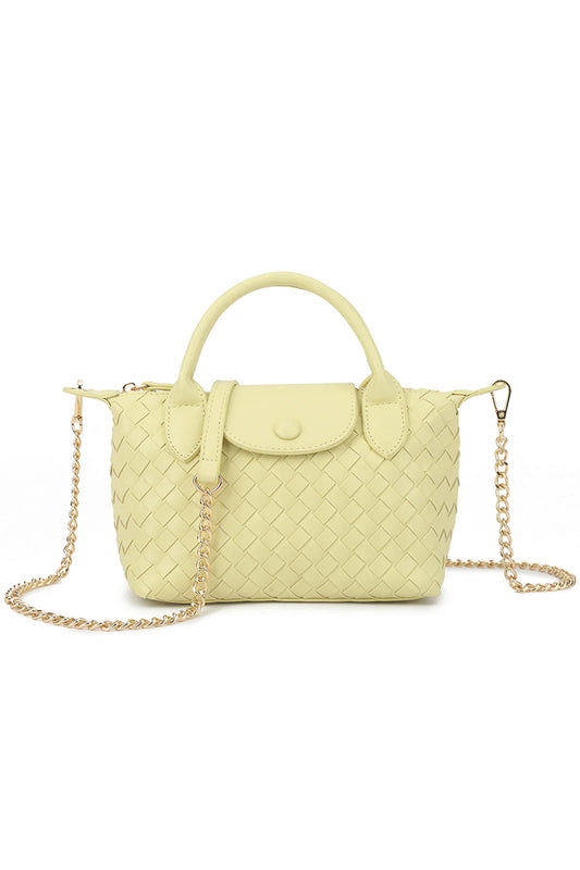 Lemon Woven Stud Fastening Grab Bag