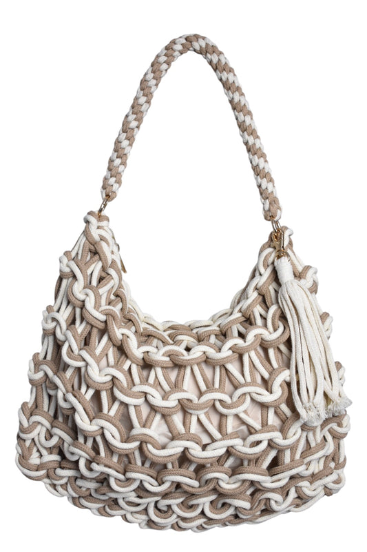 Cream & Taupe Chunky Crochet Grab Bag