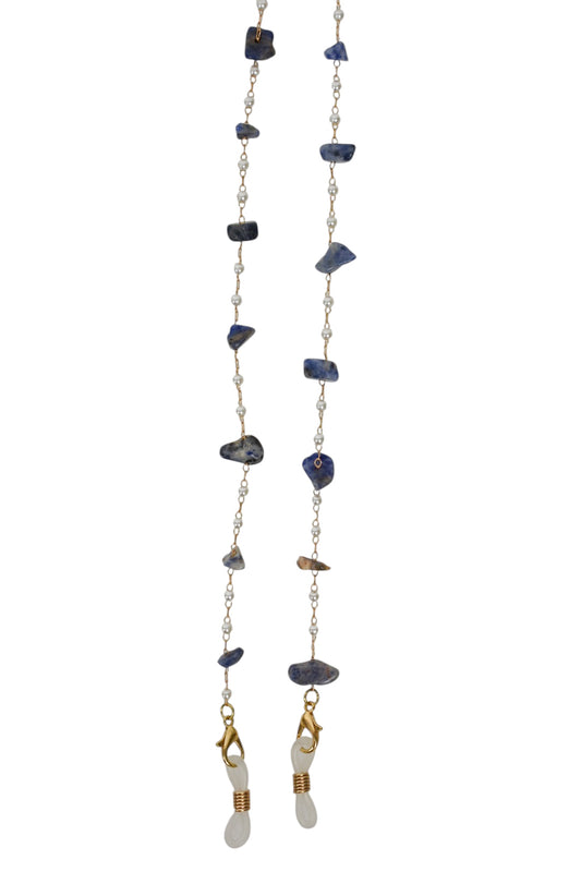 Navy & Pearl Crystal Sunglasses Chain