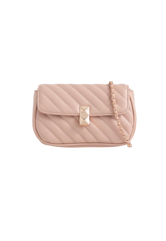 Nude Quilted Stripe Cross Body Bag 2
