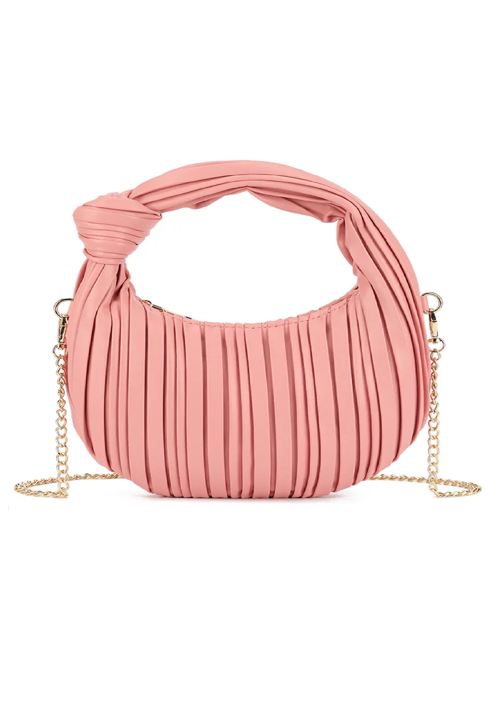 Pink Pleated Knot Grab Bag