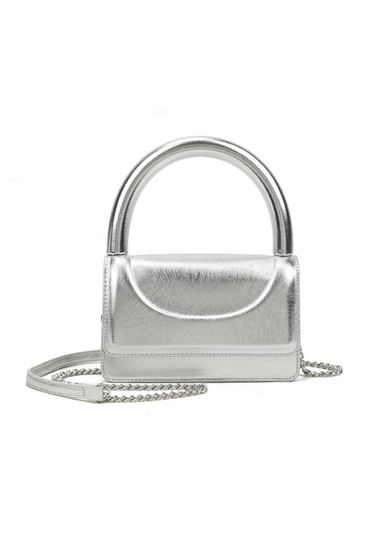 Silver Metallic U Handle Grab Bag