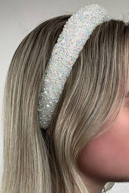 White AB Crystal Embellished Hairband 2