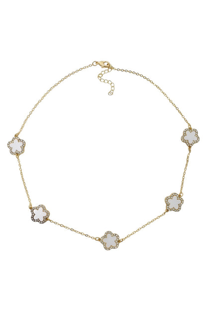White Clover Set Necklace