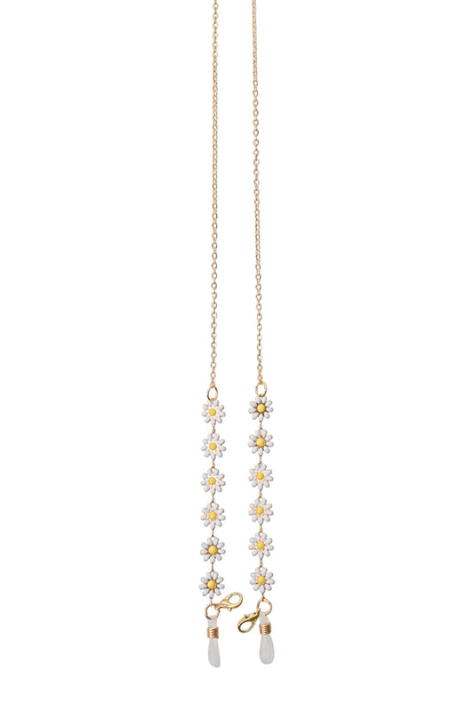 White & Gold Daisy Sunglasses Chain