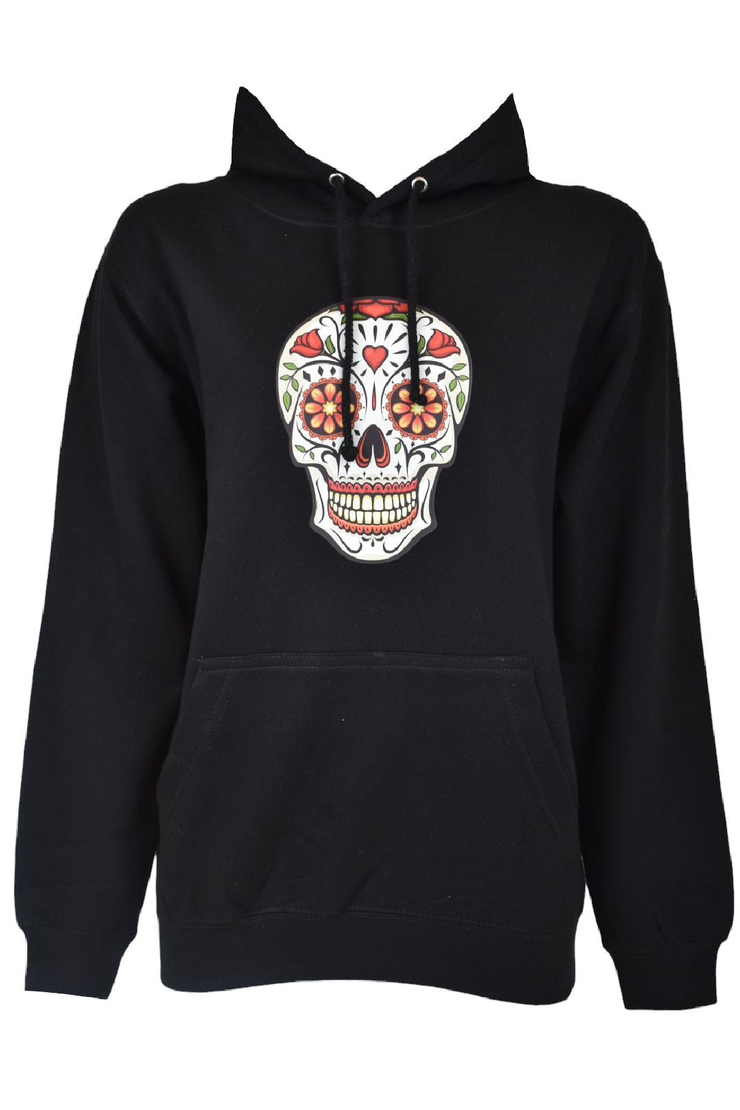 Womens Black Sugar Skull Hoodie