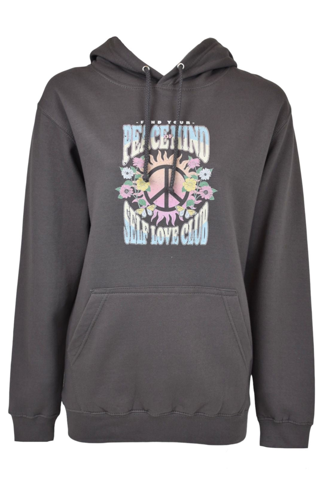 Womens Charcoal Self Love Club hoodie 