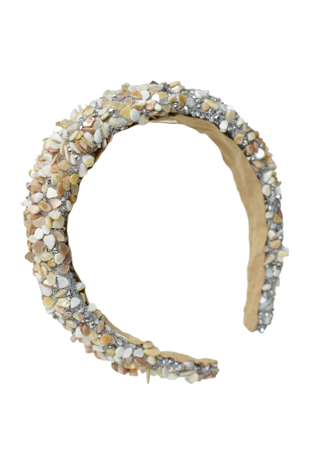 Cream & Silver Crystal Embellished Hairband