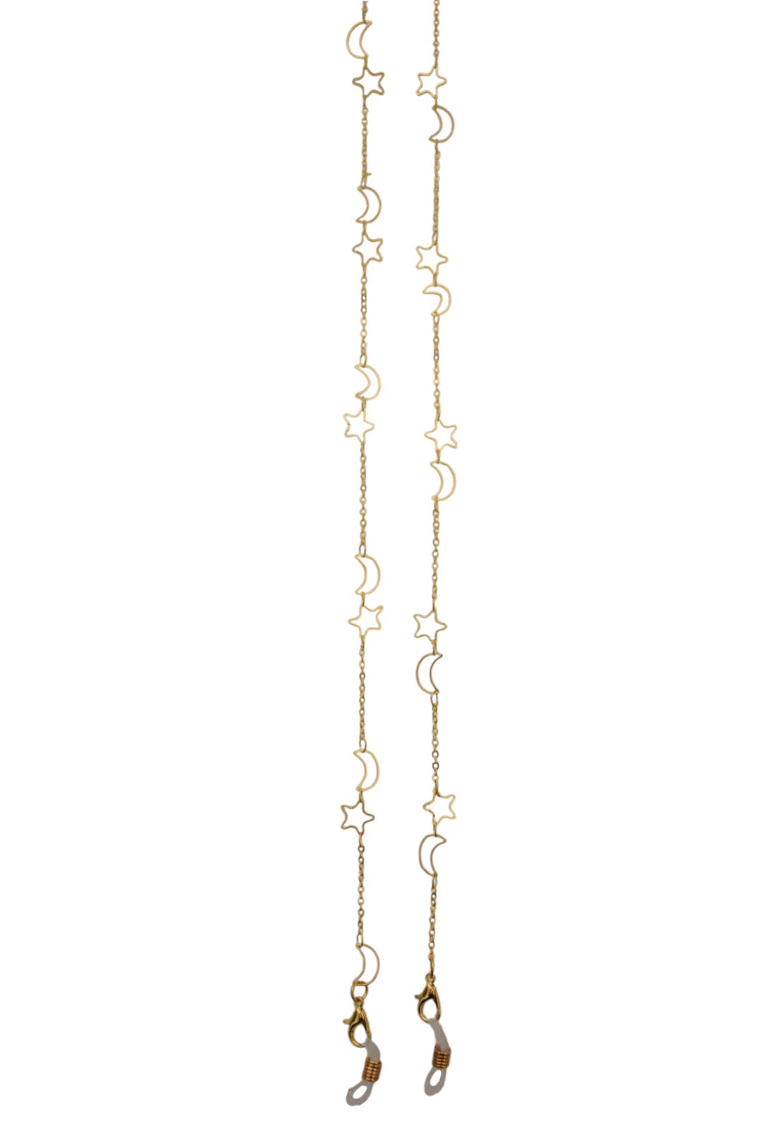 Womens Gold Star & Moon Sunglasses Chain
