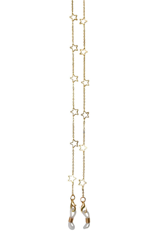 Gold Cut Out Star Sunglasses Chain
