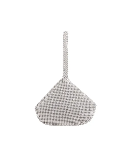 Silver Diamante Large Pouch Wristlet