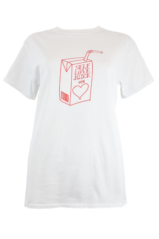 Womens White Self Love Juice T-Shirt